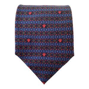 GIANNI VERSACE Blue Geometric Silk Tie Made In Italy 58-"3".3/4 EX COND